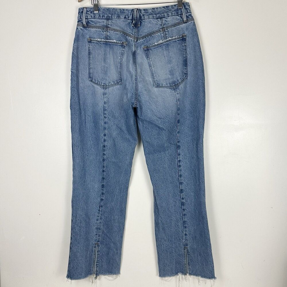 GOOD AMERICAN Good 90s Split Hem Straight Leg Jeans Y2K Model Off Duty Sz 10/30 - Picture 7 of 11